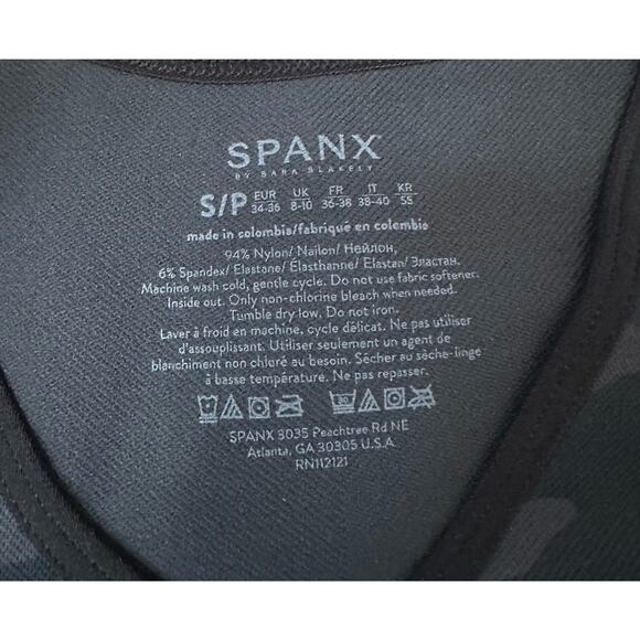 Spanx Lamn Active Seamless Crop Top Black Camo Size Small New with tags - Picture 3 of 4